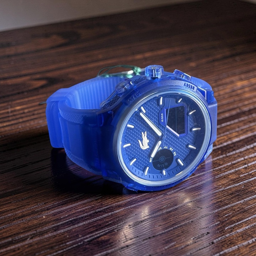 Lacoste LC33 Analog & Digital Blue Silicone Strap Men Watch 45mm 2011429